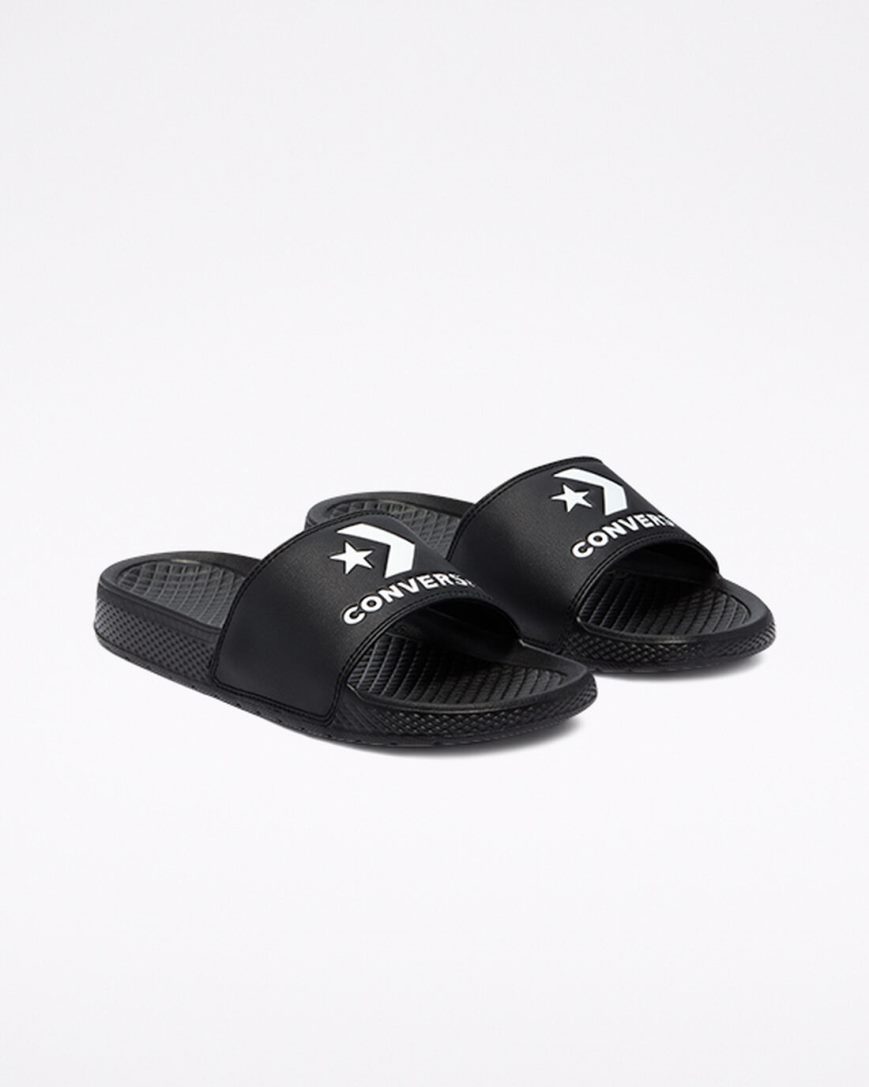 Women's Converse All Star Slides Black / White / Black | AU 6C854E